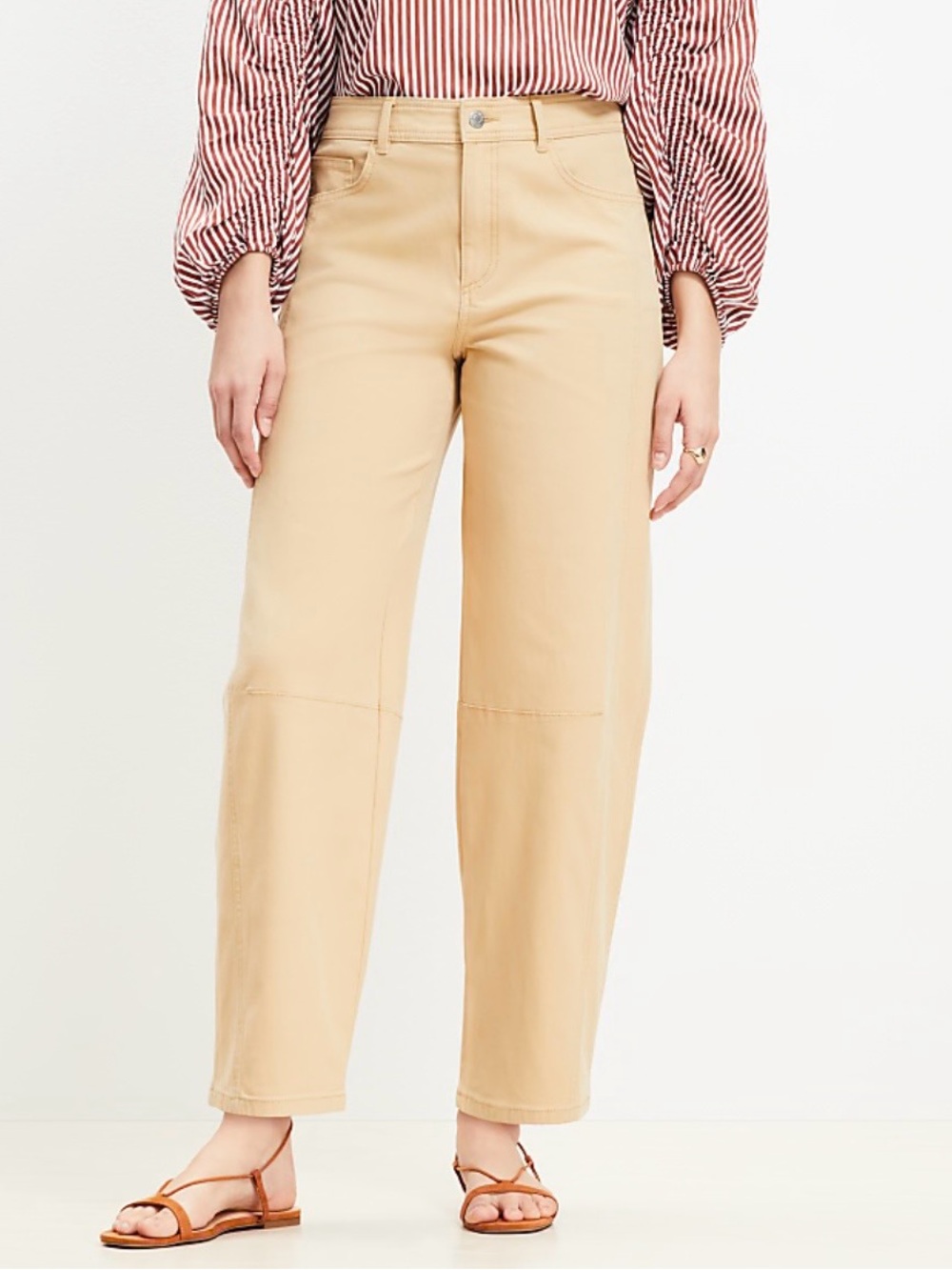 LOFT *BROWN* The Barrel Pant 12 petite
